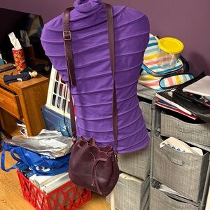 Portland Leather Crossbody Bag in Deep Purple